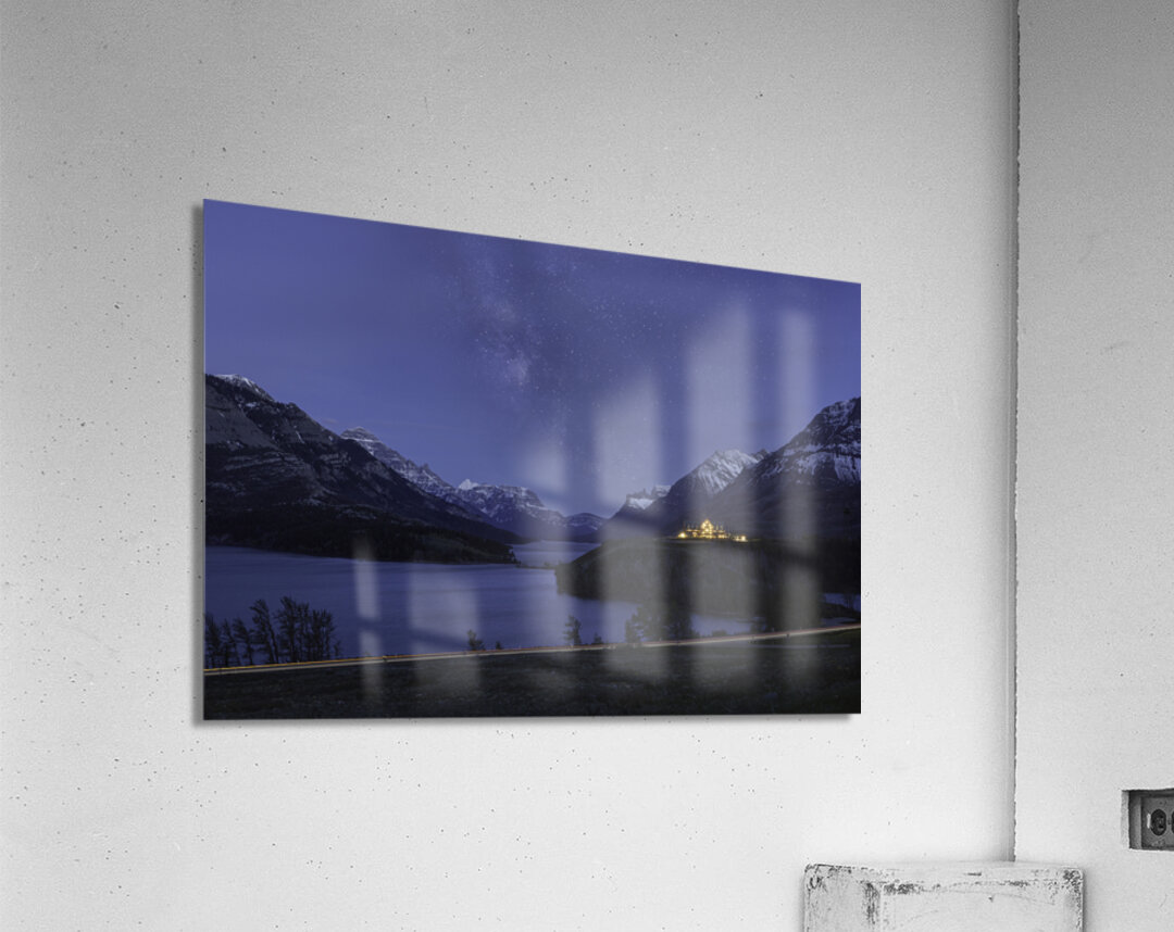 Starry Night at Waterton Lakes Acrylic Print