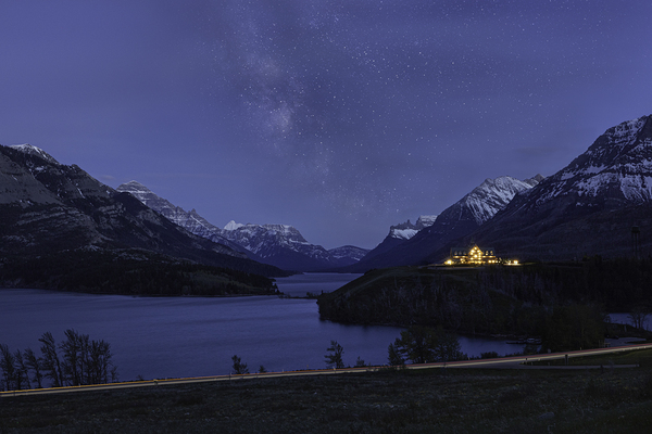 Starry Night at Waterton Lakes Print