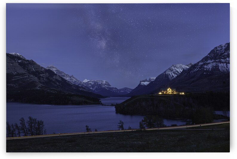 Starry Night at Waterton Lakes by Andrea Belcher
